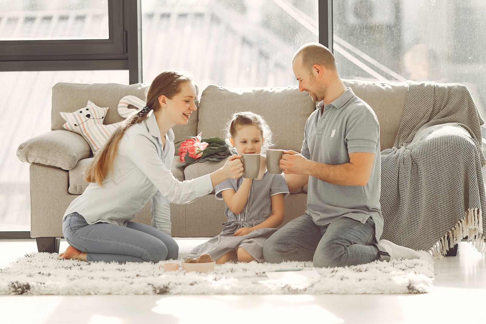 A Family Having Happy Moments