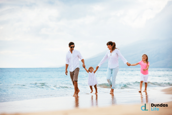 Happy Young Family Walking